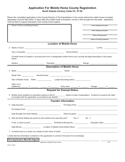 Form 24774  Printable Pdf