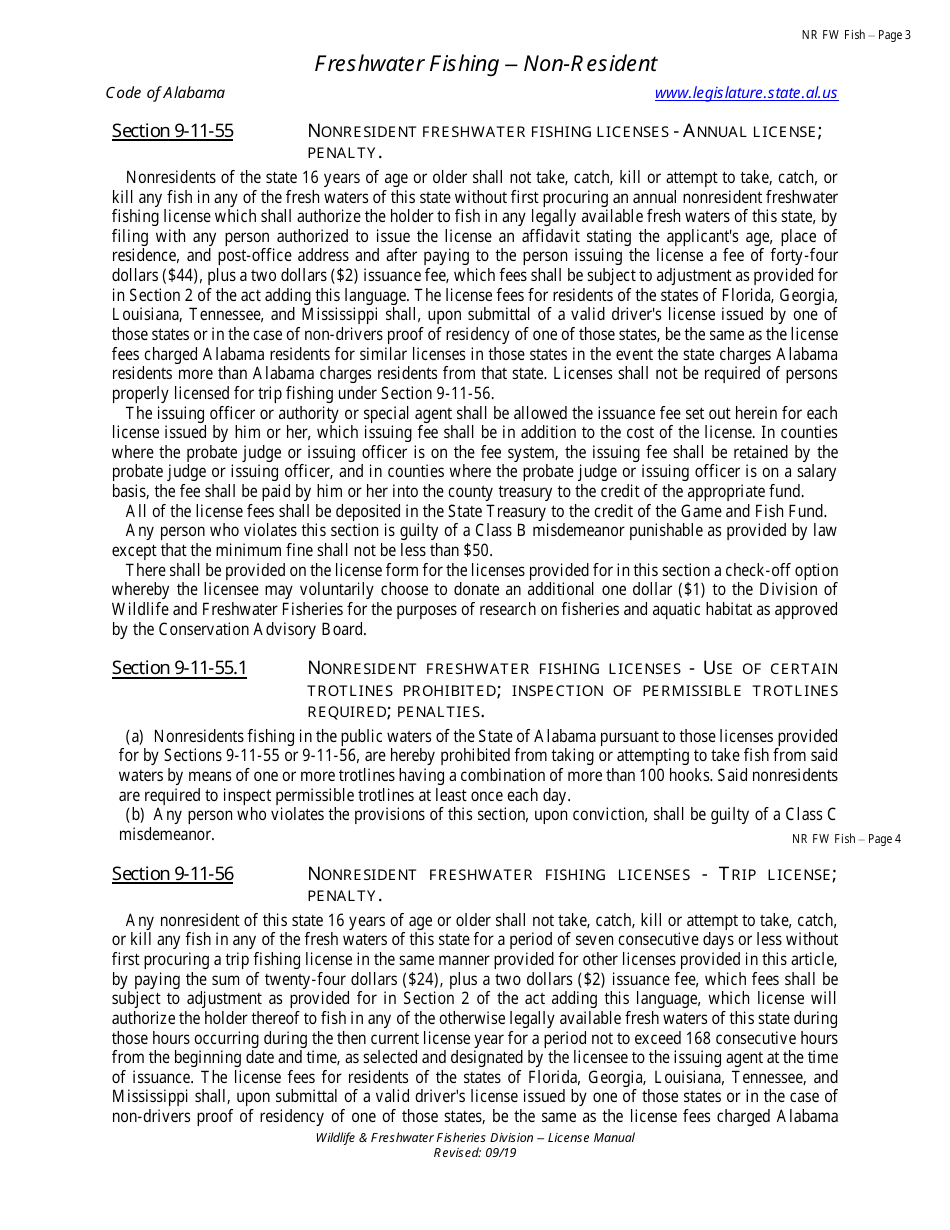 Freshwater Fishing License - Non-resident - Alabama, Page 4