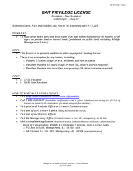 Document preview: Bait Privilege License - Alabama, 2024