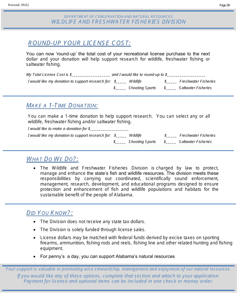 Freshwater Family Fishing 3-day License - Non-resident - Alabama, Page 3