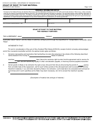 Document preview: Form DOT RW08-10 Grant of Right to Take Material - California