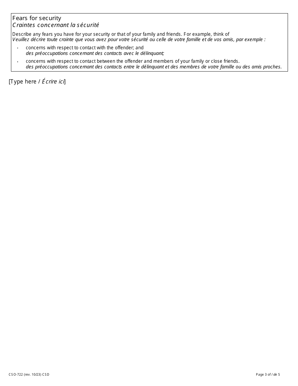 Form 34.2 Victim Impact Statement - Ontario, Canada (English / French), Page 3
