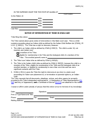 Form CN-555 Notice of Intervention by Tribe in Icwa Case - Alaska