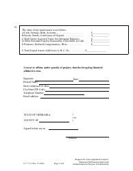 Form CC7:7.4 Request for Court Appointed Counsel, Statement of Financial Status and Authorization for Release of Information - Nebraska, Page 3