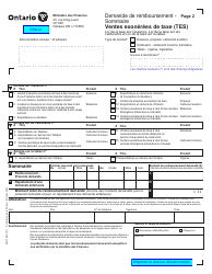 Forme 0547F Demande De Remboursement Ventes Exonerees De Taxe (Tes) - Ontario, Canada (French), Page 2