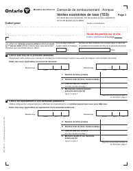 Forme 0547F Demande De Remboursement Ventes Exonerees De Taxe (Tes) - Ontario, Canada (French), Page 3