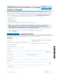 Form HCA51-0122 Pebb Retiree/Continuation Coverage Notice of Appeal - Washington