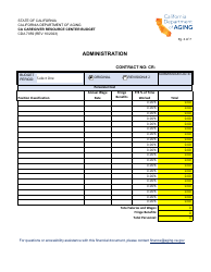 Form CDA7059 Ca Caregiver Resource Center Budget - California, Page 2