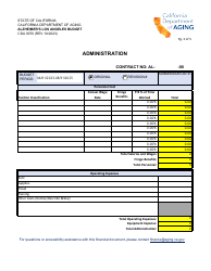 Form CDA9070 Alzheimer&#039;s Los Angeles Budget Summary - California, Page 2