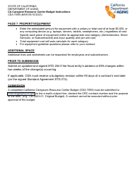Instructions for Form CDA7059 Ca Caregiver Resource Center Budget - California, Page 3