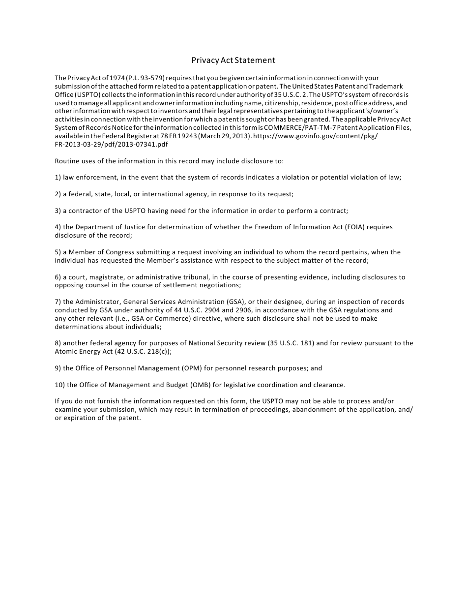 Form PTO / SB / 448 Certification and Request to Treat an Application Filed During a Designated Significant Unplanned Electronic Business System Outage as an Application Filed by the Usptos Electronic Filing System, Page 2