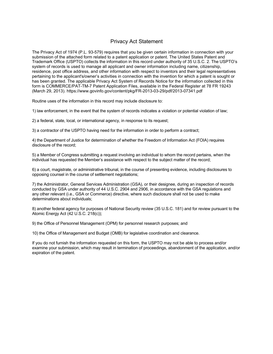 Form PTO / SB / 64PCT Petition for Revival of an International (Pct) Application for Patent Designating the U.S. Abandoned Unintentionally Under 37 Cfr 1.137(A), Page 4