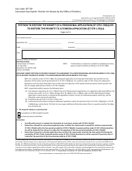 Form PTO/SB/459 Petition to Restore the Benefit of a Provisional Application (37 Cfr 1.78(B)) or to Restore the Priority to a Foreign Application (37 Cfr 1.55(C))