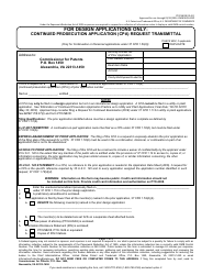 Form PTO/SB/29 Continued Prosecution Application (CPA) Request Transmittal - for Design Applications Only