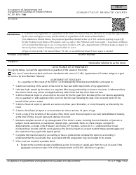 Form PC-571 Acceptance of Appointment and Agreement of Guardian of Estate of Minor - Connecticut