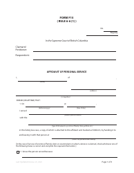 Document preview: Form F15 Affidavit of Personal Service - British Columbia, Canada