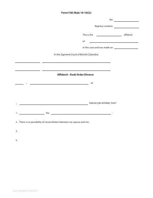 Form F38  Printable Pdf