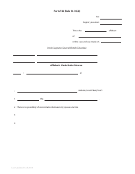 Form F38 Affidavit - Desk Order Divorce - British Columbia, Canada