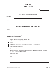 Document preview: Form F35 Requisition - Undefended Family Law Case - British Columbia, Canada
