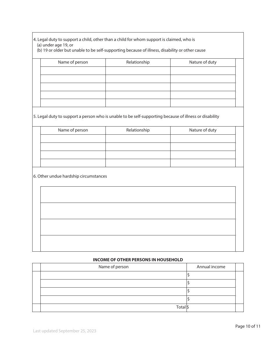 Form F37 Child Support Affidavit - British Columbia, Canada, Page 10