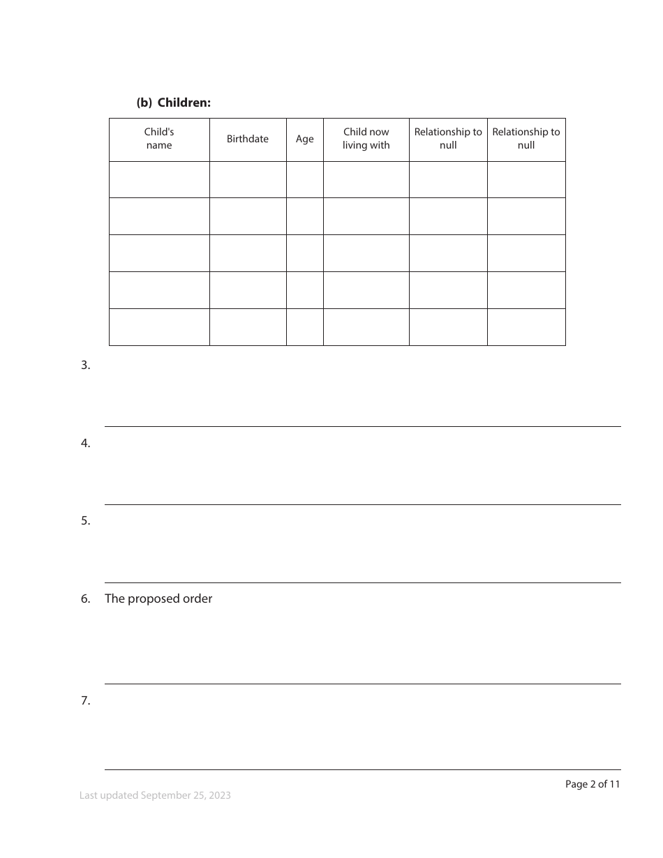 Form F37 Child Support Affidavit - British Columbia, Canada, Page 2