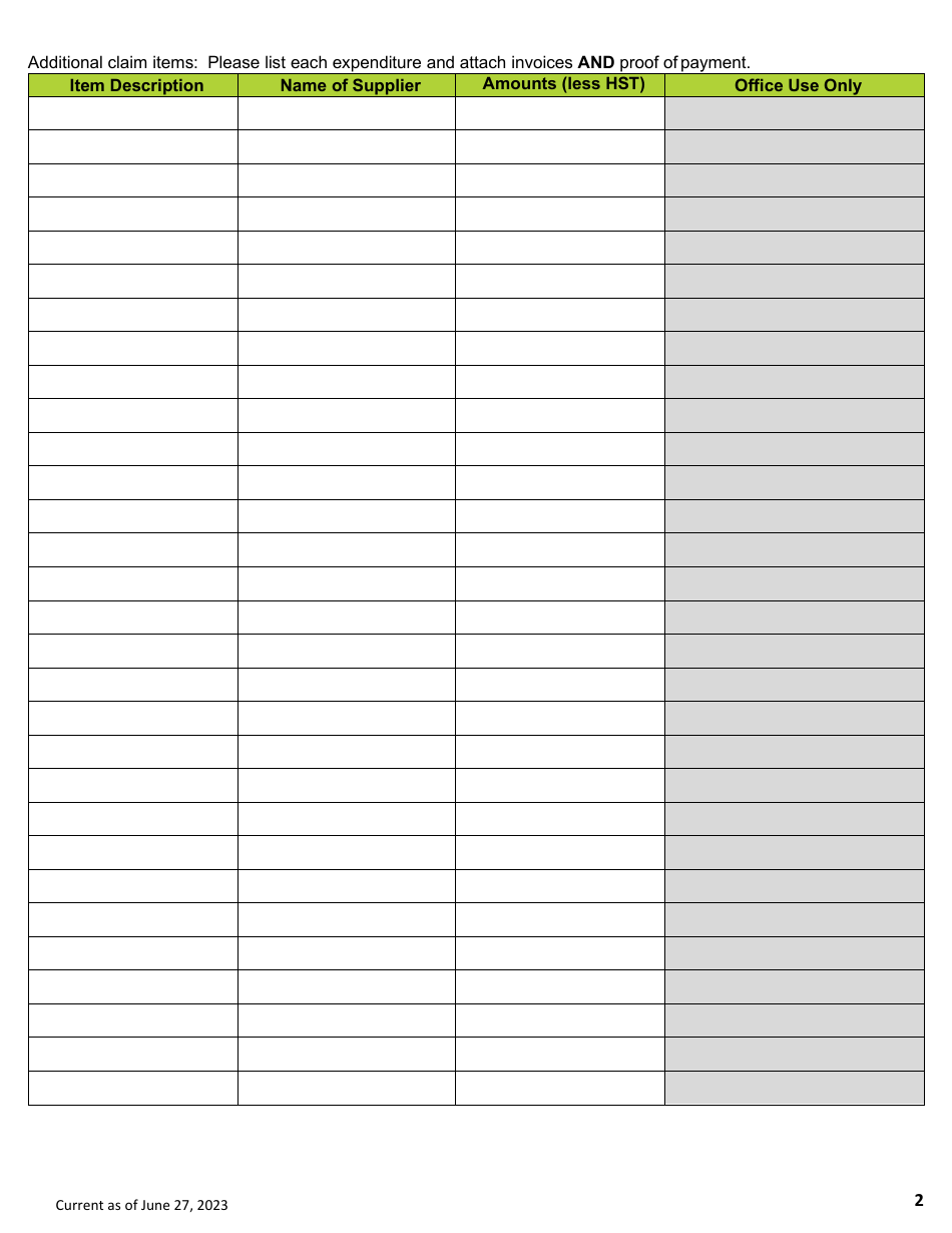 Claim Form - Prince Edward Island Livestock Strategy Program - Prince Edward Island, Canada, Page 2