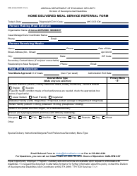 Document preview: Form DDD-2238A Home Delivered Meal Service Referral Form - Arizona
