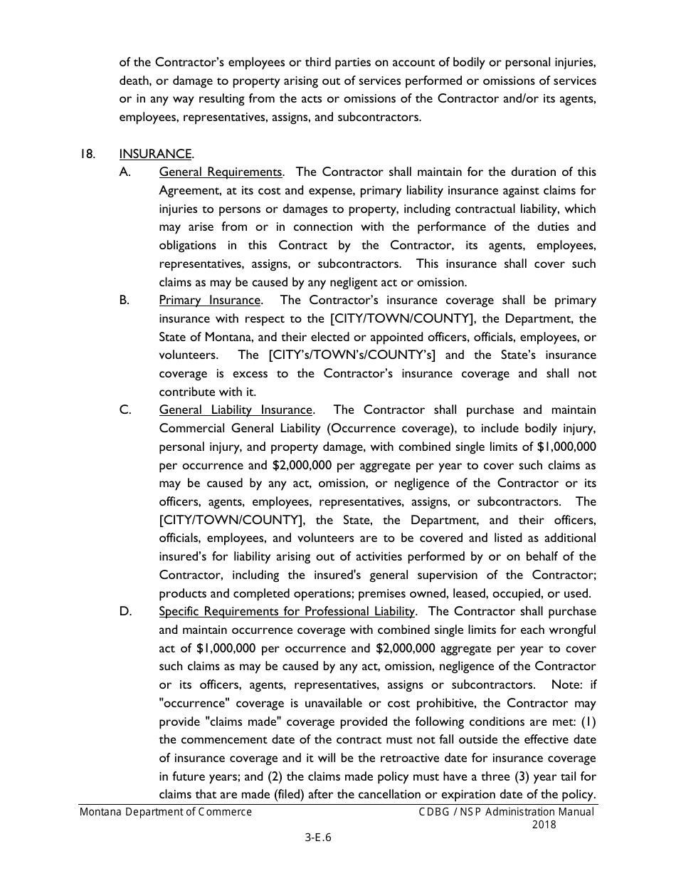 Exhibit 3-E Cdbg Supplemental Conditions to Standard Contracts for Architectural, Engineering, and Grant Administration Services - Montana, Page 6