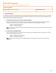 Used Oil Transporter Application &amp; 10-year Renewal - Utah, Page 7