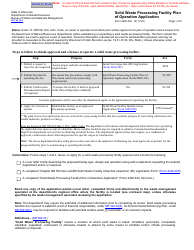 Form 4400-324 Solid Waste Processing Facility Plan of Operation Application - Wisconsin