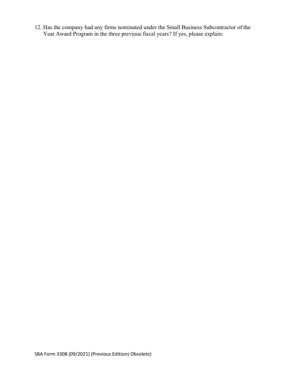 SBA Form 3308 Nomination Form for Dwight D. Eisenhower Award for Excellence - National Small Business Week, Page 7