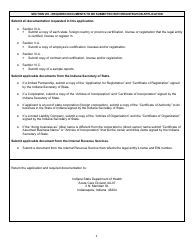 State Form 53398 Application for Registration to Operate an out of State Mobile Health Care Entity - Indiana, Page 4