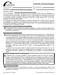Document preview: Form DOC03-484 Interview Acknowledgment - Washington