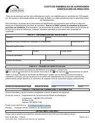 Formulario DOC06-065S Costo De Reembolso De Supervision Verificacion De Direccion - Washington (Spanish)