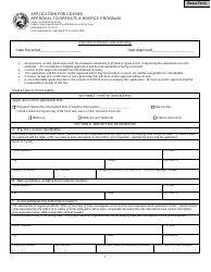 Document preview: State Form 43813 Application for License Approval to Operate a Hospice Program - Indiana