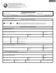 State Form 52235 Application for License to Operate a Birthing Center - Indiana