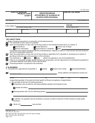 Form PC631 Order Regarding Appointment of Guardian of Incapacitated Individual - Michigan