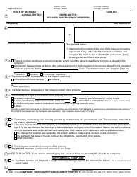 Form DC102C Complaint to Recover Possession of Property - Michigan, Page 2