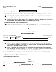 Form PCA305A Release of Child by Guardian - Michigan, Page 2
