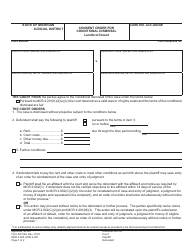 Form DC508 Consent Order for Conditional Dismissal - Landlord-Tenant - Michigan