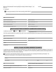 Form PCA330 Statement of Parent/Guardian Transferring Physical Custody of Child for Adoption - Michigan, Page 2