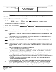 Document preview: Form PCA354 Out-Of-Court Release of Child by Parent - Michigan