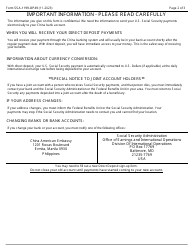 Form SSA-1199-OP49 Direct Deposit Sign-Up Form (China), Page 2