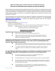 SBA Formulario 5C Solicitud De Prestamo Por Desastre (Spanish), Page 4