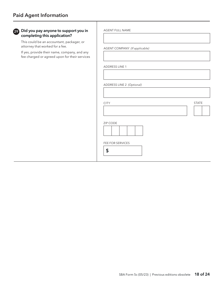 SBA Form 5C Disaster Loan as a Homeowner or Renter Application, Page 18