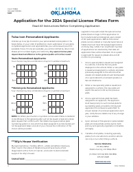 Form 708-E Application for Special License Plates - Oklahoma, Page 2