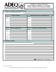 Submittal Application for Treatment Product Listing - Arizona, Page 3