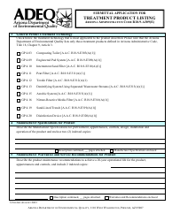 Submittal Application for Treatment Product Listing - Arizona, Page 4