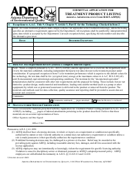 Submittal Application for Treatment Product Listing - Arizona, Page 5