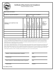 Document preview: Form 25D-62 Certificate of Buy America Act Compliance - Federal-Aid Highway Contracts - Alaska